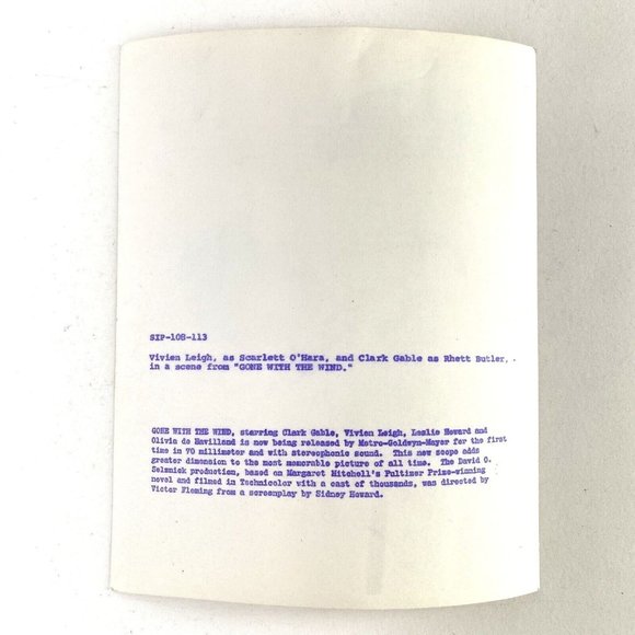 c1970 Gone with the Wind Movie Still Black White ReRelease Photo SIP-108-113 - Picture 3 of 4